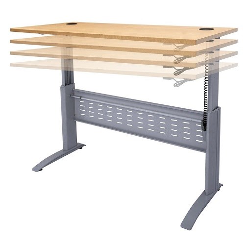 Rapid Span Electric Height Sit Stand Desk 1200x700 Silver Beech 1